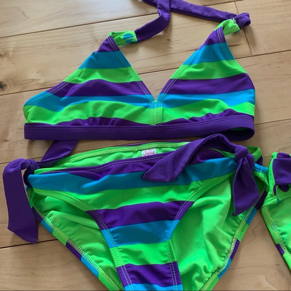 Justice 3 piece Bikini Bathing Suit Set 🌸 Size 12 - Picture 13 of 16